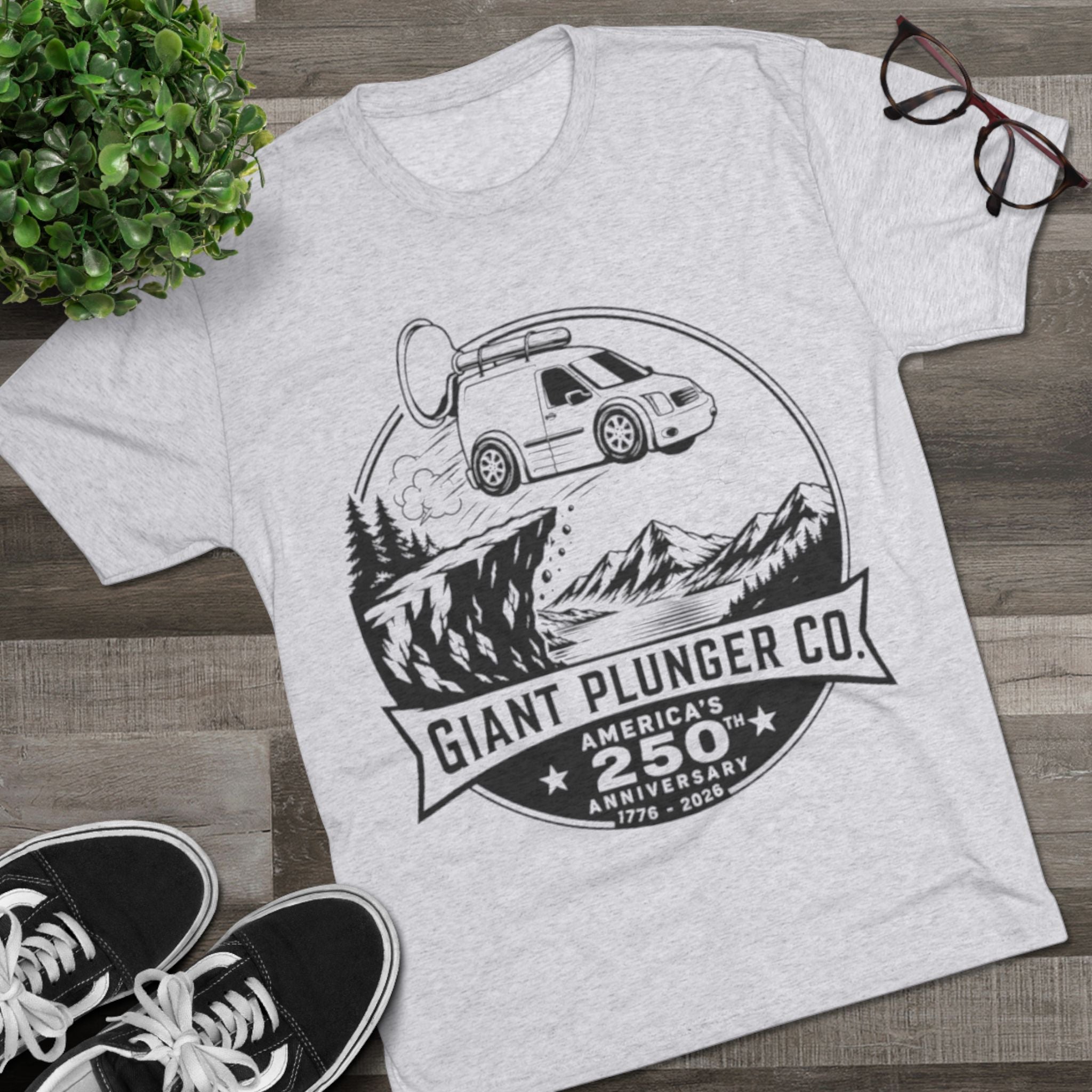 America Tee — "Giant Plunger Co. 250th" Graphic Shirt