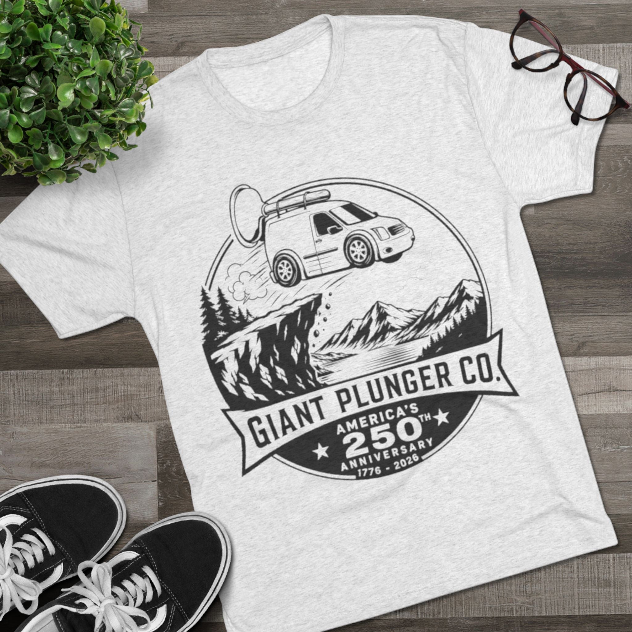 America Tee — "Giant Plunger Co. 250th" Graphic Shirt